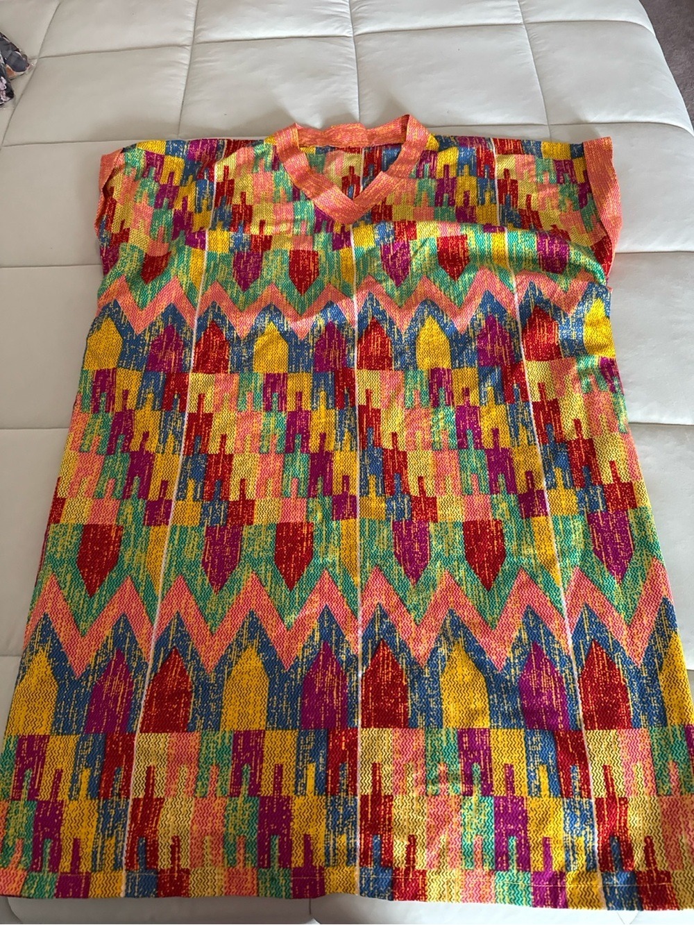 #0212 - Handmade Colorful Woven Shift Dress Geometric Boho women’s Plus Size